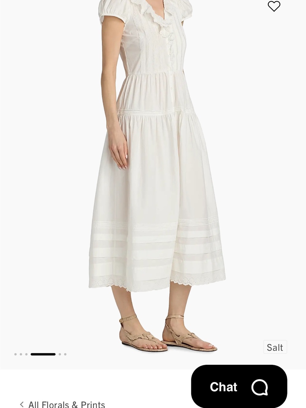 Doen White Tiered Midi Dress with Pintuck & Lace